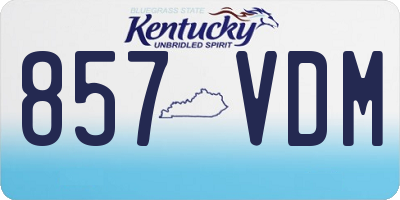KY license plate 857VDM