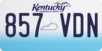 KY license plate 857VDN