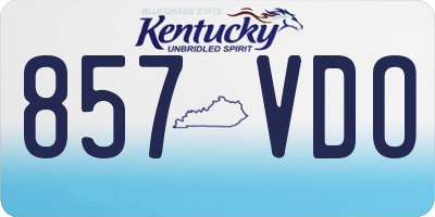 KY license plate 857VDO