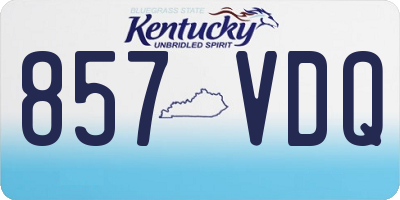 KY license plate 857VDQ