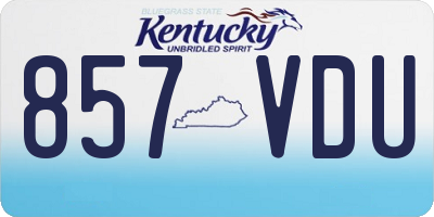 KY license plate 857VDU