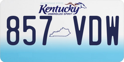 KY license plate 857VDW