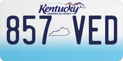 KY license plate 857VED