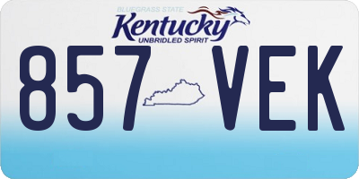KY license plate 857VEK