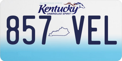 KY license plate 857VEL