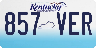 KY license plate 857VER