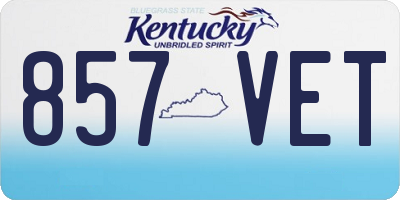 KY license plate 857VET