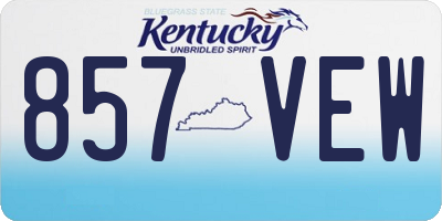 KY license plate 857VEW