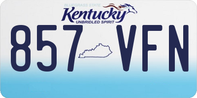 KY license plate 857VFN