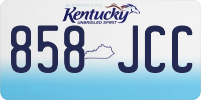 KY license plate 858JCC