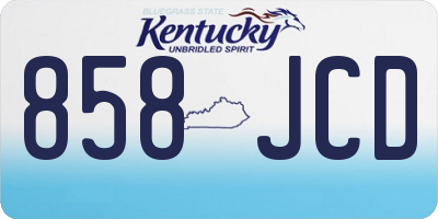 KY license plate 858JCD