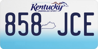 KY license plate 858JCE