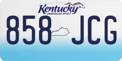 KY license plate 858JCG