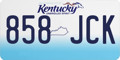 KY license plate 858JCK