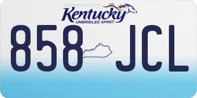 KY license plate 858JCL