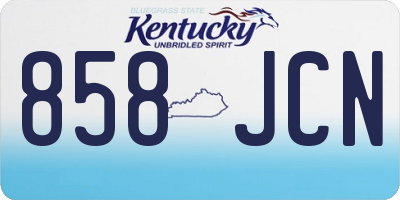 KY license plate 858JCN