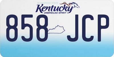 KY license plate 858JCP