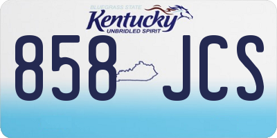KY license plate 858JCS