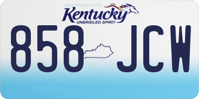 KY license plate 858JCW
