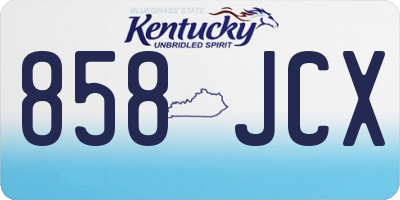 KY license plate 858JCX