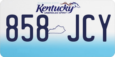 KY license plate 858JCY