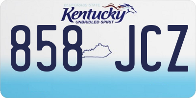 KY license plate 858JCZ