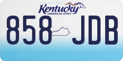 KY license plate 858JDB