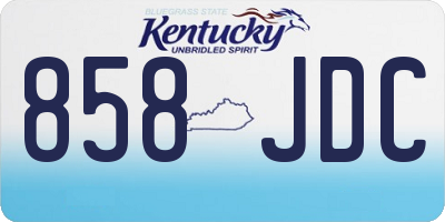 KY license plate 858JDC