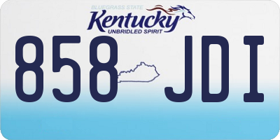 KY license plate 858JDI