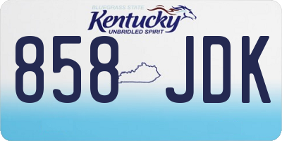 KY license plate 858JDK