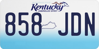 KY license plate 858JDN