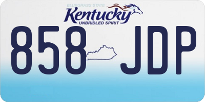 KY license plate 858JDP