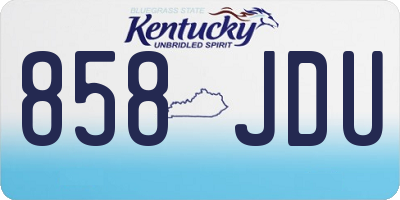 KY license plate 858JDU