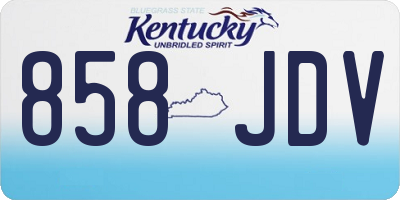 KY license plate 858JDV