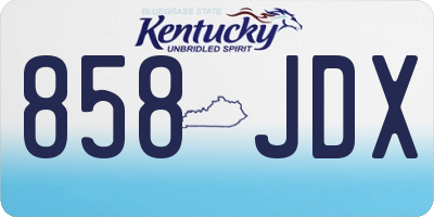 KY license plate 858JDX