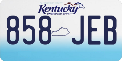 KY license plate 858JEB