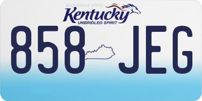 KY license plate 858JEG