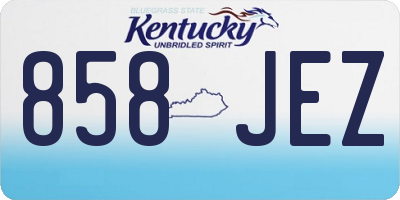 KY license plate 858JEZ