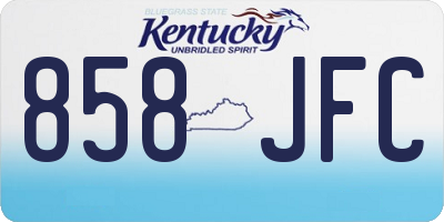 KY license plate 858JFC