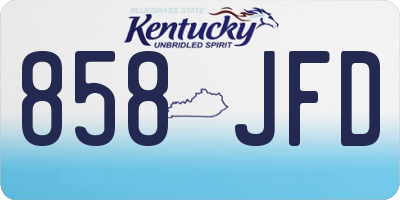 KY license plate 858JFD
