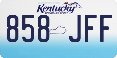 KY license plate 858JFF