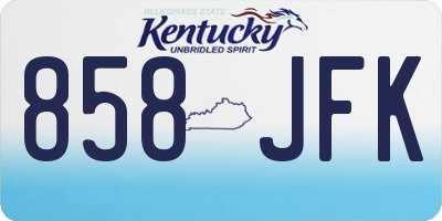 KY license plate 858JFK