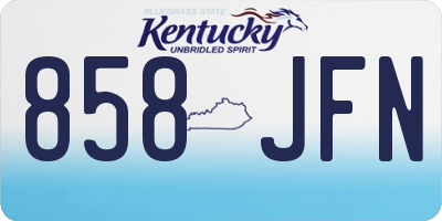 KY license plate 858JFN
