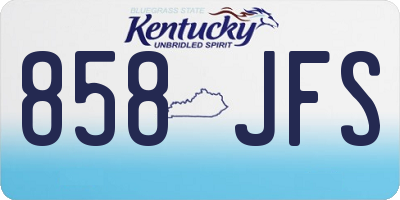 KY license plate 858JFS