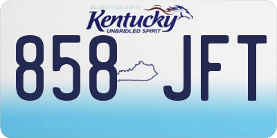 KY license plate 858JFT