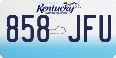 KY license plate 858JFU