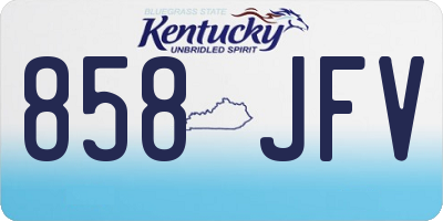 KY license plate 858JFV