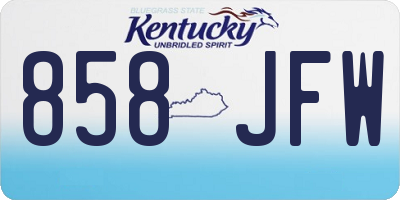 KY license plate 858JFW