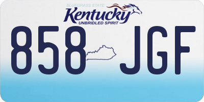 KY license plate 858JGF
