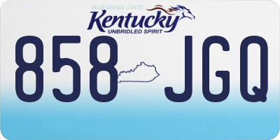 KY license plate 858JGQ